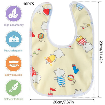 10/20pcs Baby Bib Set for Boys & Girls Breathable Baby Feeding Bibs Skin-friendly Drool Bib Set Drooling and Teething Bibs