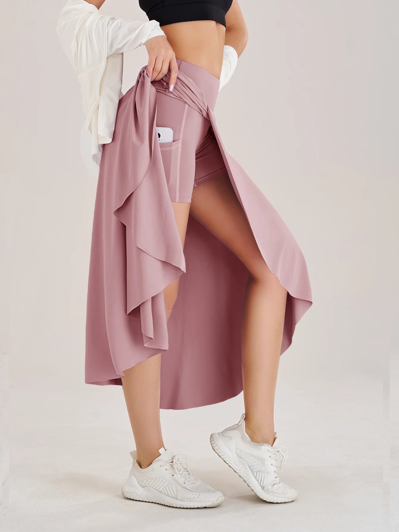 Summer Women Golf Tennis Dance Fitness Long Skirts Quick Drying Solid Female Lining High Waist Long Skirts Shorts