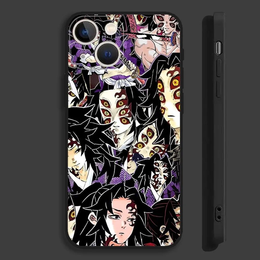 Cool K-Kokushibo Anime Phone Case For iPhone 16,15,14,13,12,11,Pro,Max,Plus,Mini,X,XS,XR,8,7,6,S,SE Soft Black Case