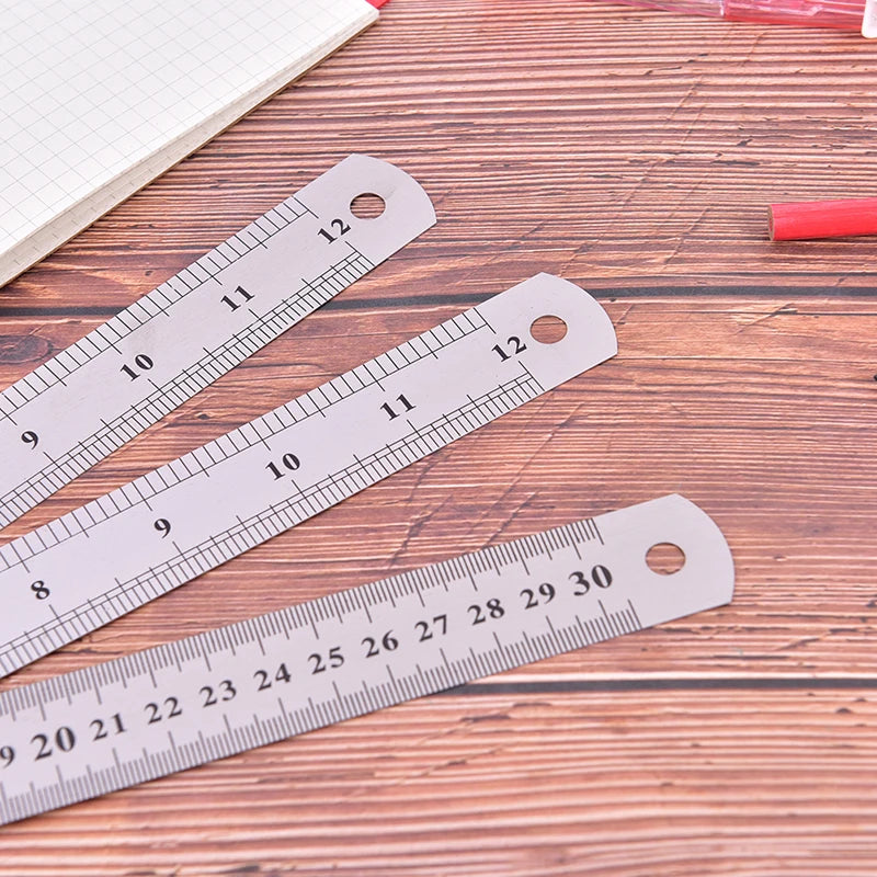 30cm  METAL RULER Stainless Steel Straight Edge Drawing Cutting Non Skid Back