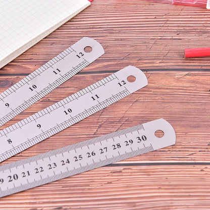 30cm  METAL RULER Stainless Steel Straight Edge Drawing Cutting Non Skid Back