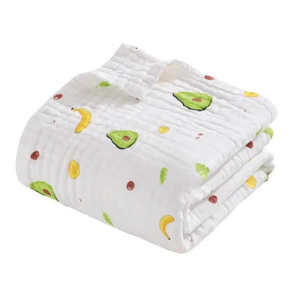 Environmental Breathable Newborn Baby Cotton Gauze Printed Muslin Swaddle Blanket Baby Bath Towel