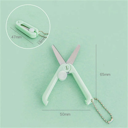 Mini Portable Small Scissors Creative Paper-cutting Notebook Tool That Can Be Extended and Folded