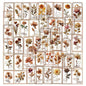 10/30/50pcs Transparent Retro Flower Plant Stamp Stickers Cartoon Creative Decals Suitcase Phone Guitar Sticker Decoration Gift