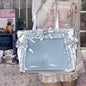 New Y2K Cute Japanese Ita Bag Lolita Girl Transparent Shoulder Tote Bag Large Capacity Crossbody Casual Bag DIY Display Handbags