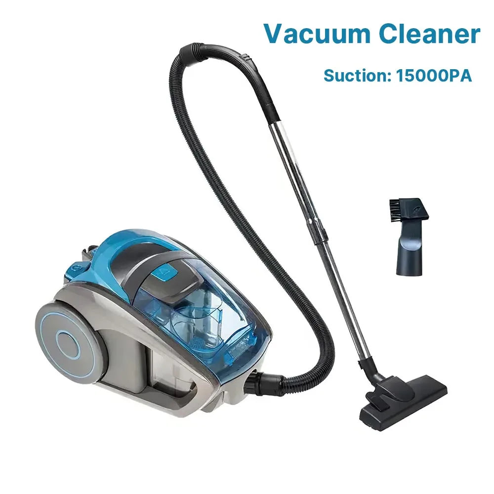 2800W Household Cylindrical Vacuum Cleaner, Multi-Cyclonic Filtration, Corded Vacuum for Hard Floors, Carpets, Pet Hair 15000PA
