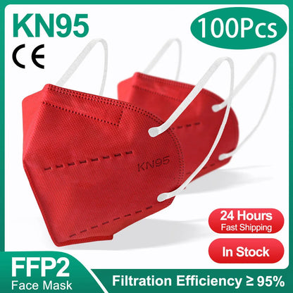 10-200Pcs FFP2 Masks kn95 Mascarillas KN95 Face Mask Filter 5Layers mascarillas quirurgicas homologadas Reusable Black FFP2 Mask