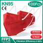 10-200Pcs FFP2 Masks kn95 Mascarillas KN95 Face Mask Filter 5Layers mascarillas quirurgicas homologadas Reusable Black FFP2 Mask