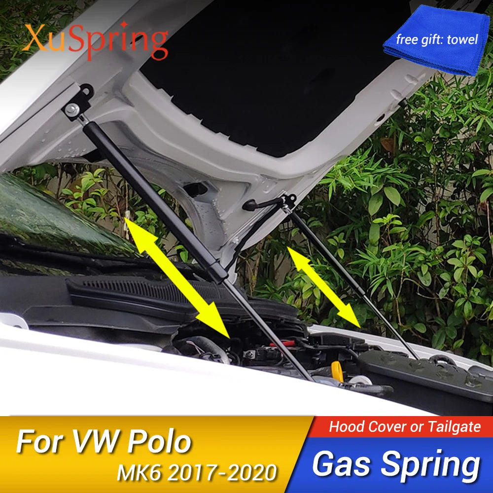 For VW Polo 2019-2025 AW MK6 Refit Bonnet Hood Gas Spring Shock Lift Strut Bars Support Hydraulic Rod Car-styling