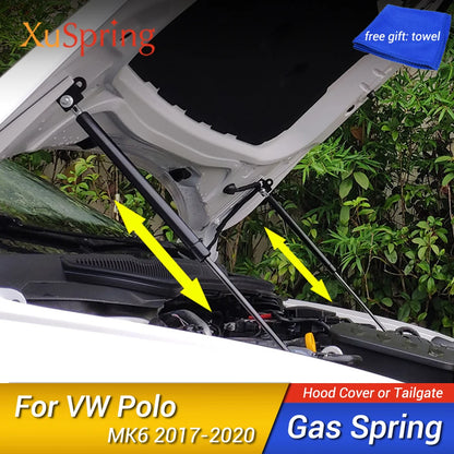 For VW Polo 2019-2025 AW MK6 Refit Bonnet Hood Gas Spring Shock Lift Strut Bars Support Hydraulic Rod Car-styling
