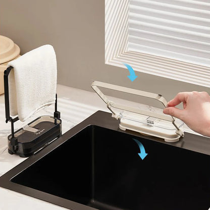 Kitchen Sink Filter Rack With 50pcs Net Filter Bag Foldable Multi-Purpose Drainage Basket Leftovers Soup Food Drainer Shelf