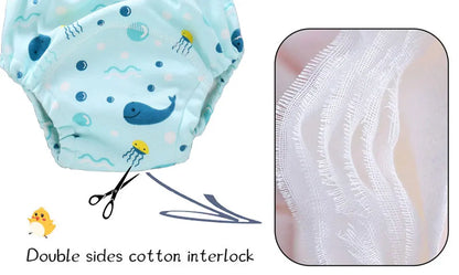 Baby Reusable Potty Training Pants Toddler Cotton Ecological Cloth Diaper Panties Waterproof Washable Nappies Boy Girl Underwear