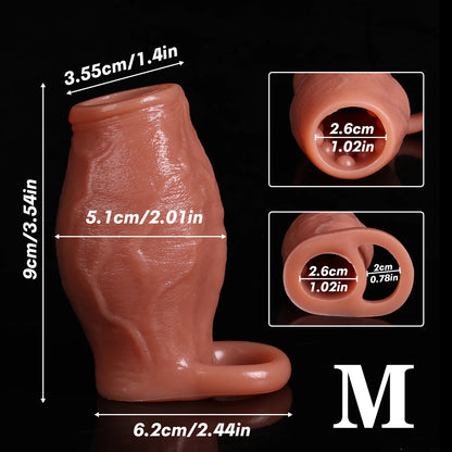 Penis Sleeve Cock Ring Power Ring Penis Cover Penis Ring for Men Delayed Ejaculation Penis Enlargement Silicone Adult Sex Toys