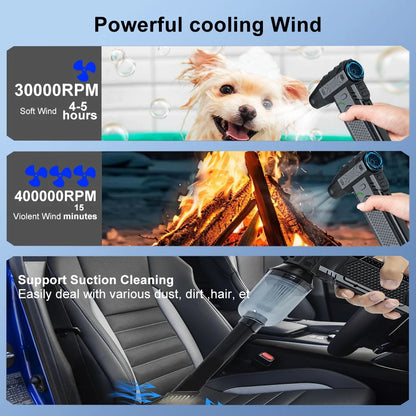 Blower Car Vacuum Cleaner Turbo Fan Violent Jet Fan Cleaning Blowing Tools Auto Dust Collector Portable Air Duster Hair Dryer