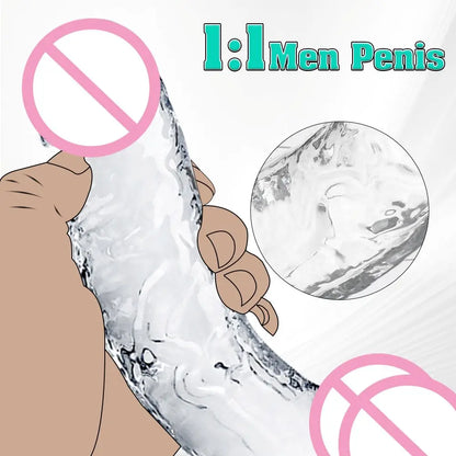 4 Size Transport Silicone Dildo Fake Dick for Women Artificial Penis with Suction Cup Female Masturbation Adult Sex Toy for 18+
