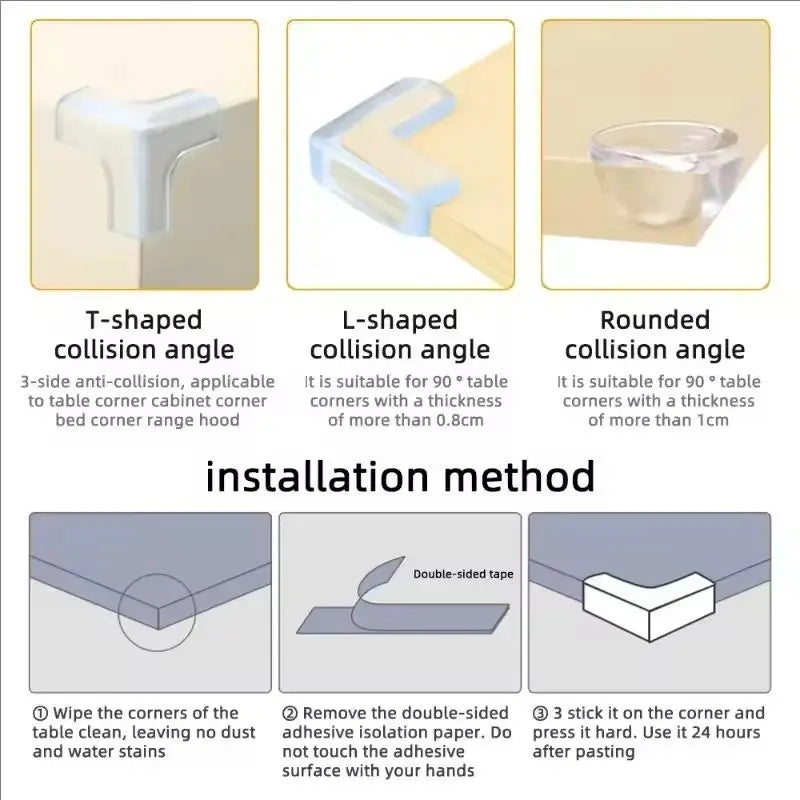 Baby Safety Silicone Table Corner Protector Furniture Edge Protection Cover Transparent Children Anti Collision Edge Gua