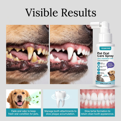 Pet Oral Care Spray Teeth Cleaning Freshing Breath Remove Plaque Tartar Bad Breath Protect Gum No Brushing Pet Dental Care Spray