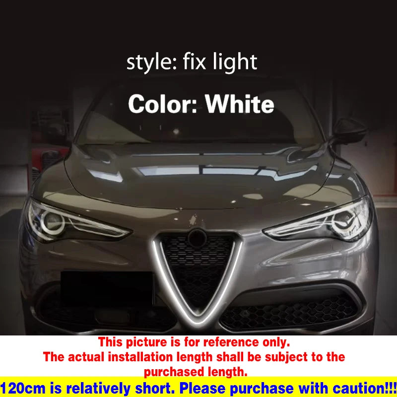 Car Flashing 1Pcs Car LED DRL Daytime Running Light For Alfa Romeo Stelvio 2017-2023 Universal Flexible Decorative Light Strip