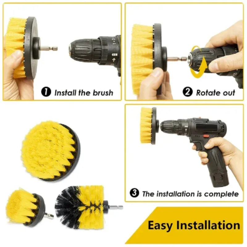 Electric Drill Brush Attachment Set Power Scrubber Brush Car Polisher Kitchen Bathroom Cleaning Kit Toilet Cleaning Tools