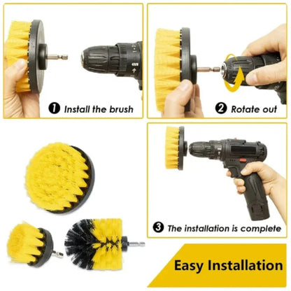 Electric Drill Brush Attachment Set Power Scrubber Brush Car Polisher Kitchen Bathroom Cleaning Kit Toilet Cleaning Tools