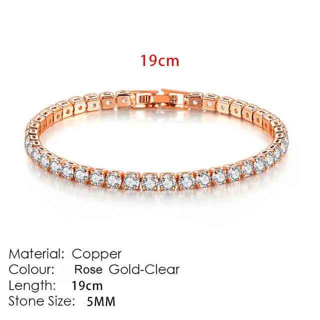 Fashion Multicolor Tennis Bracelet for Women 2.5/3/4/5mm Zirconia Charm Designer Tennis Chain Men Bracelet Wedding Jewelry KC128