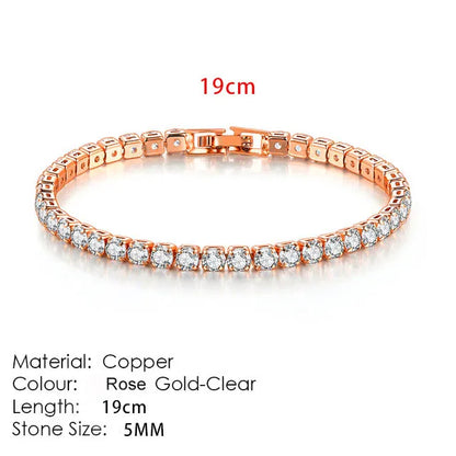 Fashion Multicolor Tennis Bracelet for Women 2.5/3/4/5mm Zirconia Charm Designer Tennis Chain Men Bracelet Wedding Jewelry KC128