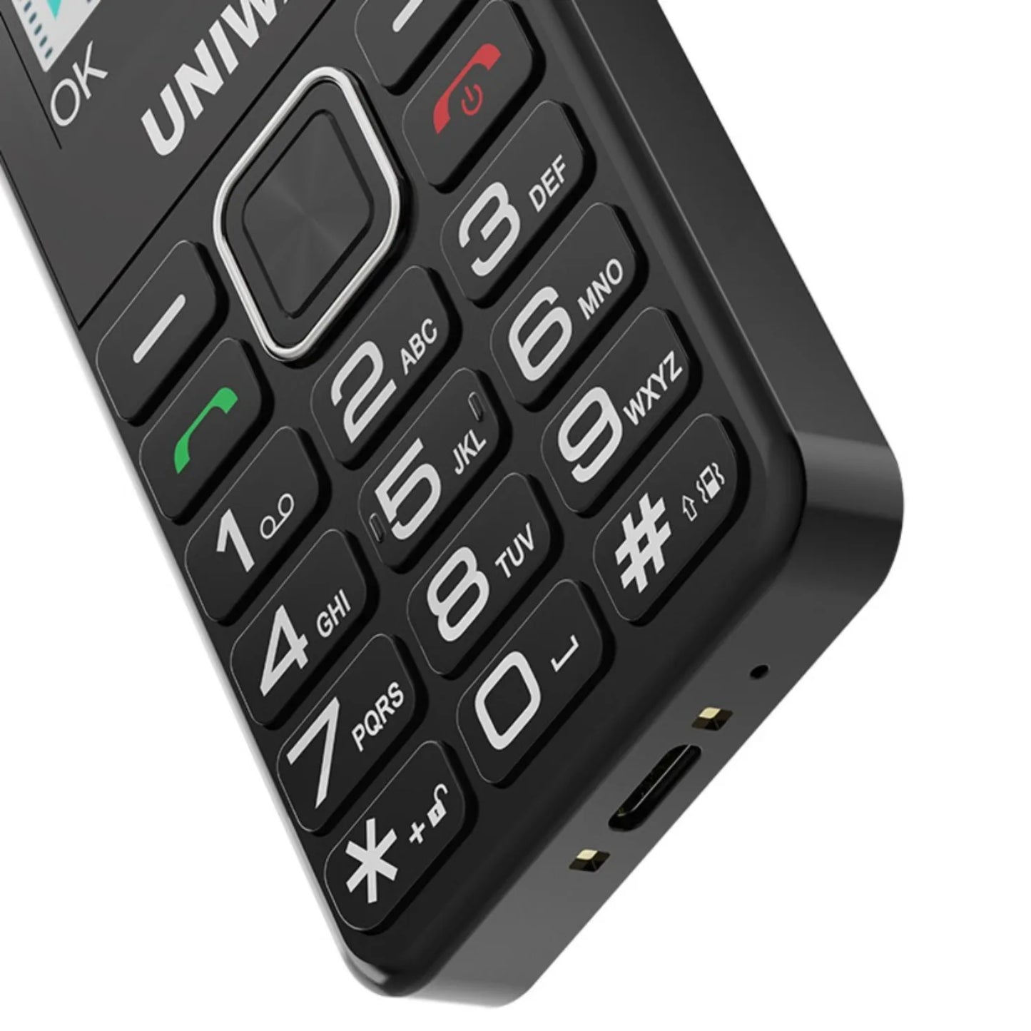 UNIWA V2000 4G VoLTE Keypad Phone 2.4 Inch Big Button Loud Volume Dual SlM 1700mAh Russia Hebrew Keyboard Feature Phones Elderly