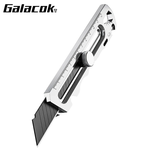 Stainless Steel Utility Knife 6 In 1 Multi-Function Opener Retractable Box Cutter Portable Office Home Courier Unboxing Knifes