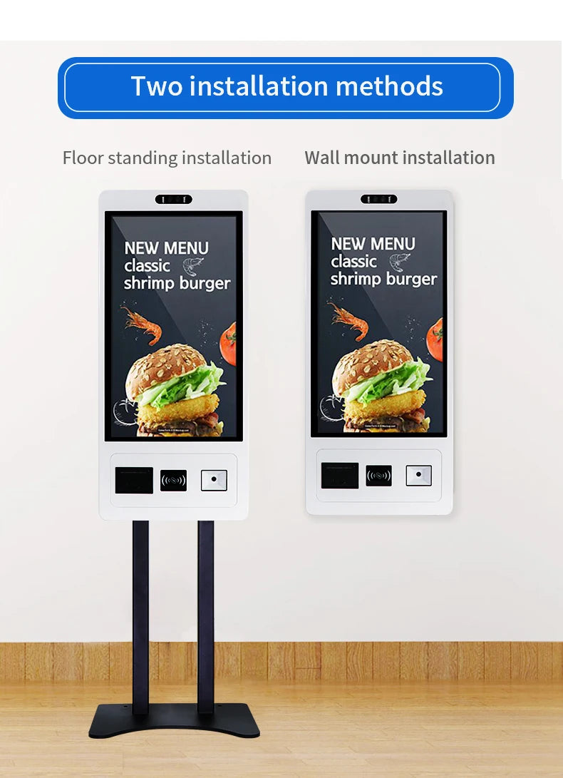 TouchWo 15.6 21.5 23.8 Inch Wall Mount Touch Screen AIO Computer Touchscreen Self Service Checkout Ordering Ticket Payment Kiosk