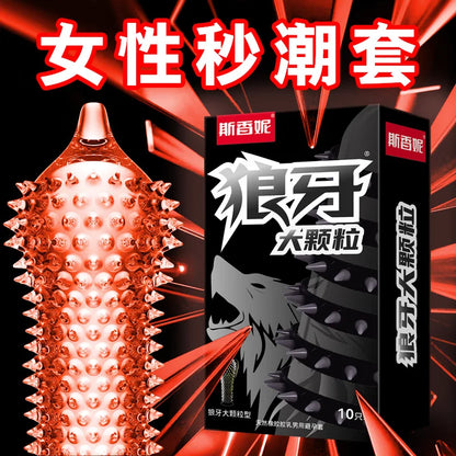Ultra Sensitive Condom with Mace Pointed Design 10 PCS Lubricated Latex Condom Natural Feeling Safety Sex Accessories