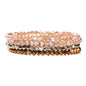 4Pcs/set Shinning Crystal Beads Elastic Bracelet Bohemian Faceted Colorful Crystal Glass Beaded Bracelet Bangles Set For Women