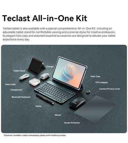 Teclast P30T Set 10.1" Tablet Android 16 Gemini AI Unisoc 8-core CPU 16GB(3GB+13GB Expansion) RAM 128GB ROM 6000mAh Keyboard/Case/Mouse/Stylus/Headphone/Stand