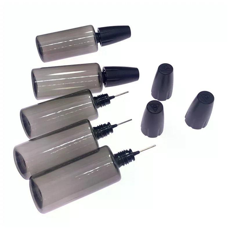 30/50ML PET Clear Vial with Long Thin Needle Tip Dropper for Smoking Oil Accessories Liquid Jar for Essential Oil Storage