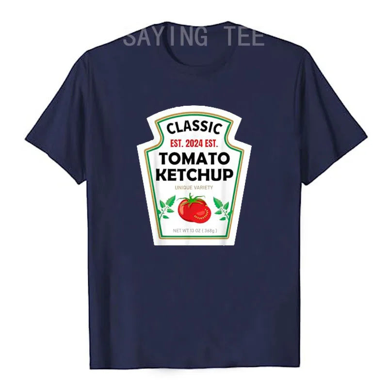 Red Ketchup Yellow Mustard DIY Costume Matching Couples Groups Halloween T-Shirt Gifts Lazy Easy Condiments Costumes Couple Tops