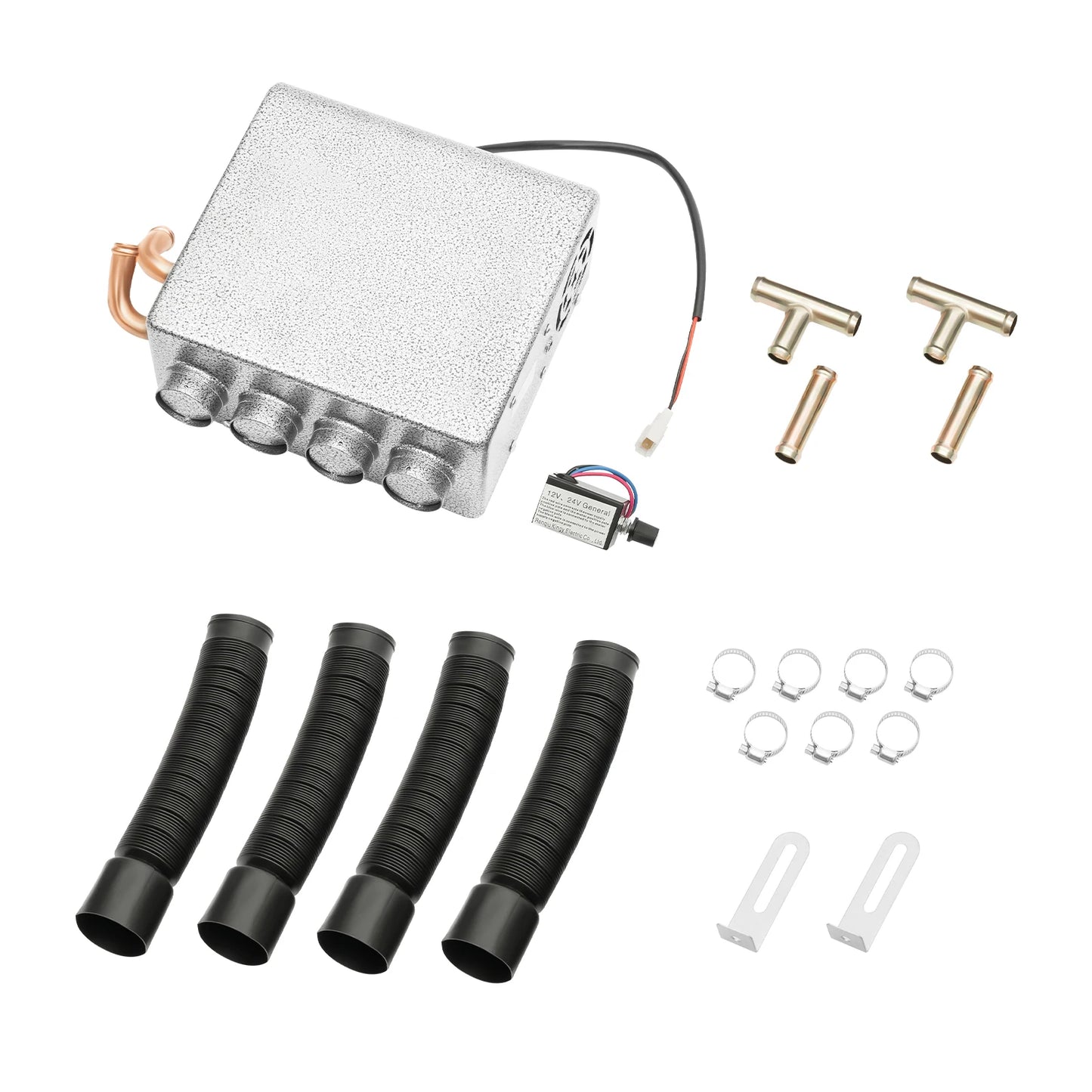 12V 4-in-1 Car Heater with Defogger Defroster Fan, Energy Efficient Auxiliary Heating & Ventilation for Trucks Vehicles