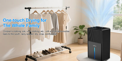 LOEFME 3L Air Purifier Dehumidifier for Home Office RV Mold Moisture Removal Portable Energy Efficient Rapid Air Drying Cloths