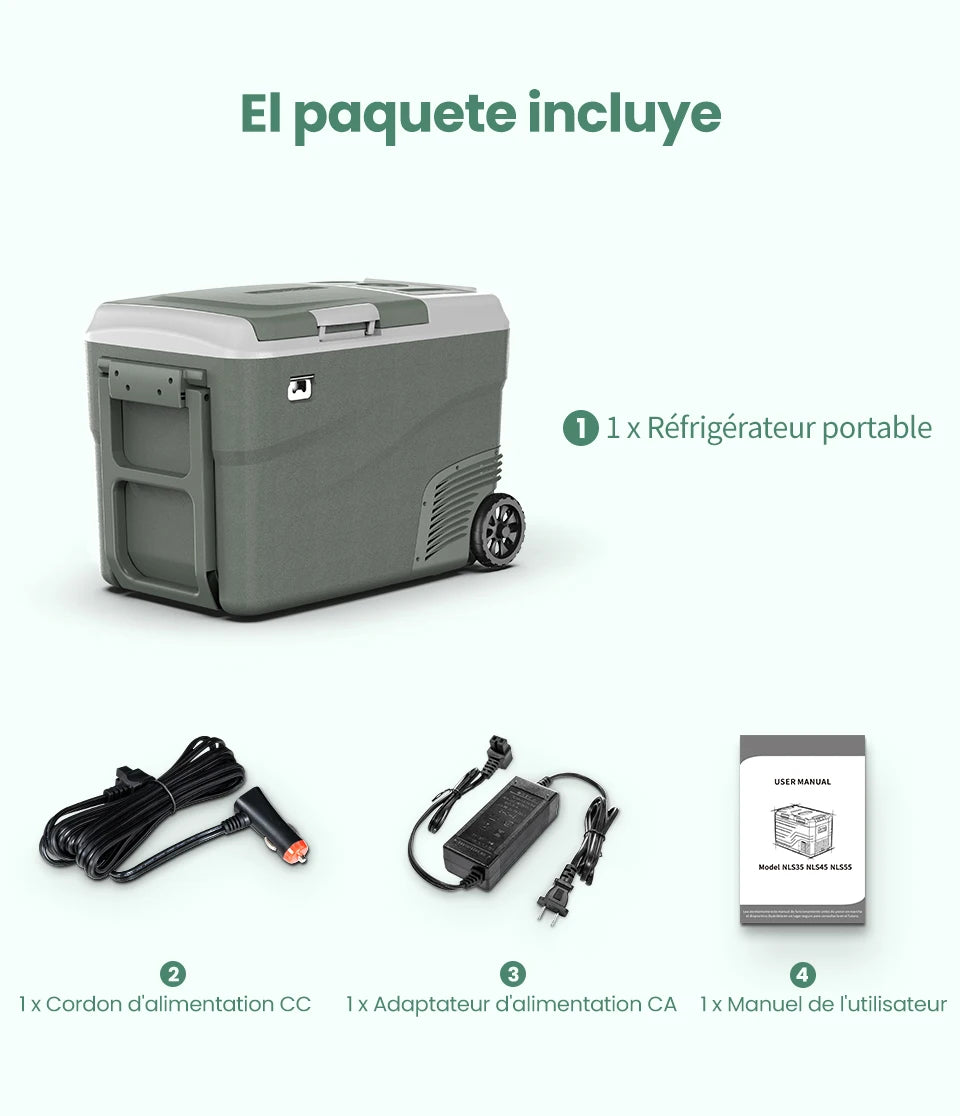 Alpicool DD40 40L Car Refrigerator 12V Compressor Fridge Freezer Dual Zone Independent Control Portable Cooler for Camping BBQ