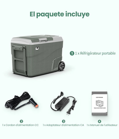Alpicool DD40 40L Car Refrigerator 12V Compressor Fridge Freezer Dual Zone Independent Control Portable Cooler for Camping BBQ