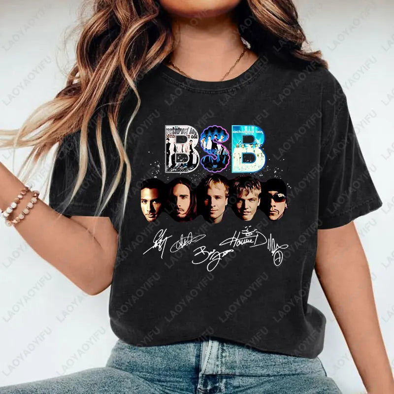 Backstreet Boys Millennium Tour Music Vintage Tshirt Men Women Hipster Popular Tops Summer Fashion Streetwear Unisex Tees Gift