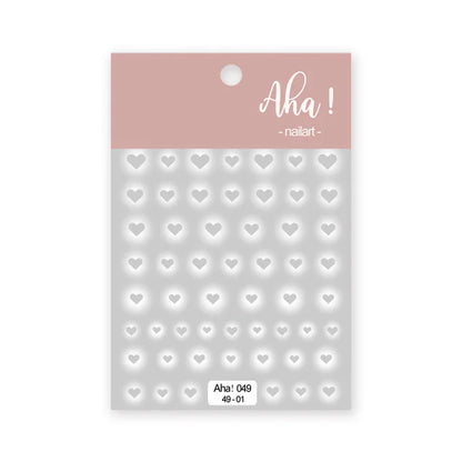 White Bloom Translucent Hollow Butterfly Heart Nail Sticker Press on Nails Decals Hollow Heart Star Moon Shape Sticker Sliders