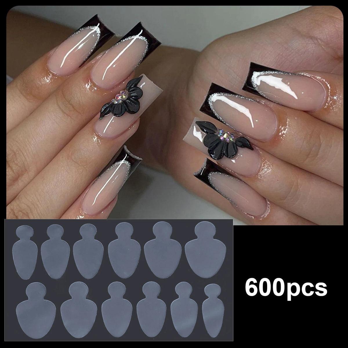 12pcs Manicure Paper Matte Paperless Tray Auxiliary For Nail Art Decorations Paperless Holder Extension Adhesive