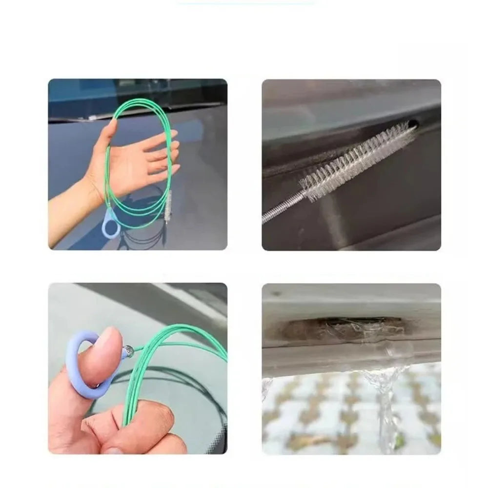 Drain Hole Car Cleaning Pipe Brushes Flexible Drain Dredge Sunroof Cleaning Scrub Brush Car Wash Cleaning Tool Accessories 3/5m