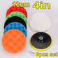 8Pcs 3-7Inch Foam Polishing Pad Set Thread Buffing Disc with Drill Adaptor for Auto Car Polisher Detailing Power Tools