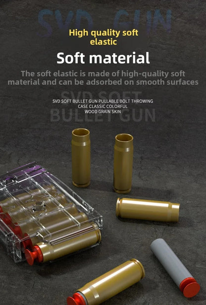Soft Bullet Sniper Toy Gun Manual Loaded Shell Ejecting Firable Outdoor Battle Gun Model Christmas Gift