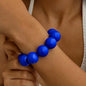 Tocona New Arrival Colorful Big Bead Bracelets for Women Personality Punk Resin Holiday Jewelry Accessories Wholesale Gift