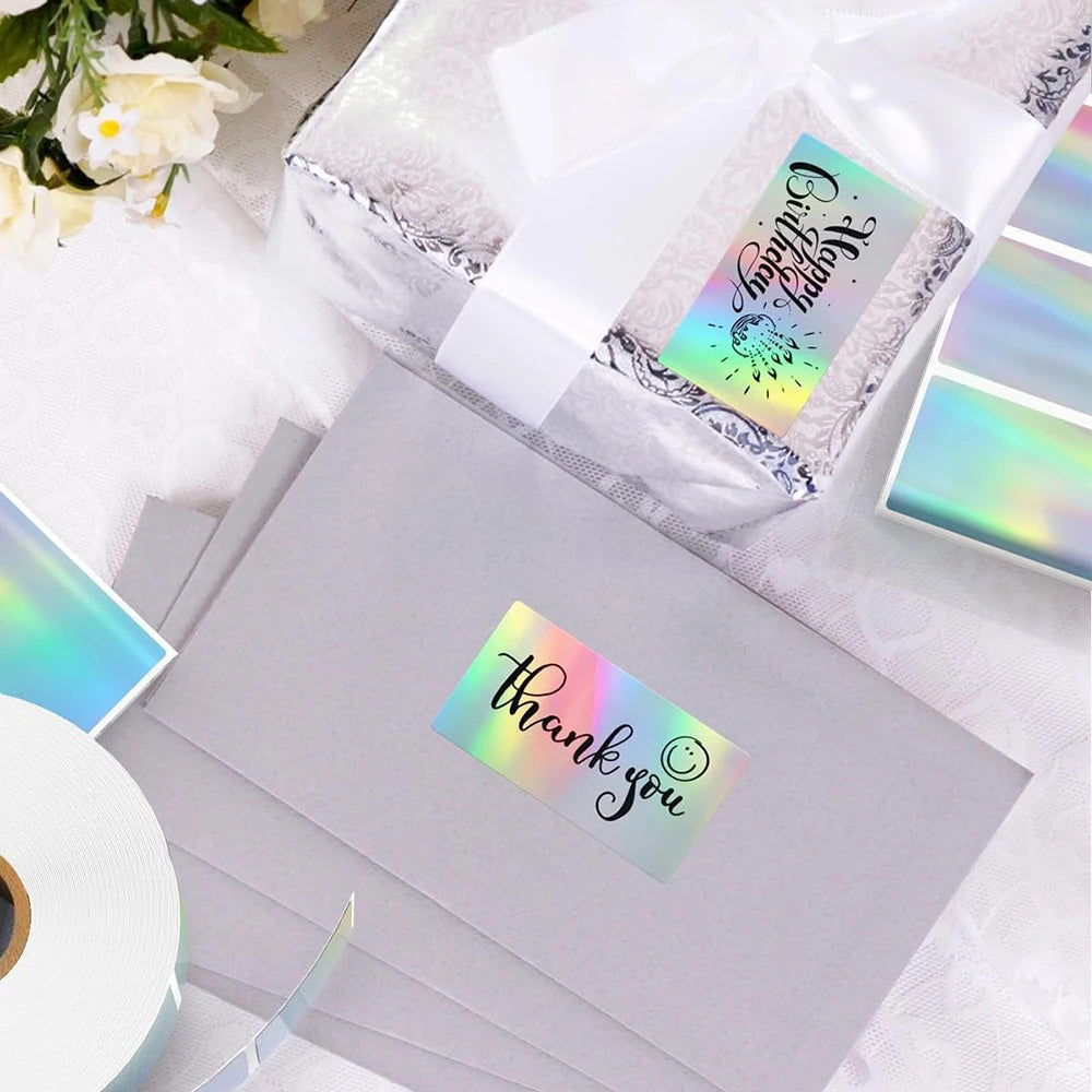 Munbyn/Nelko Holographic Laser Silver Sticker DIY Seal Labels for Card Festival Crafts Party Decorations for 241BT 246S D520