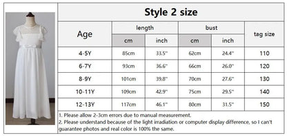 Kids Clothes White Lace Girls Full Sleeve Princess Dress Wedding Fancy Girl Long Dresses Elegant Evening Party Ball Gown 2 to 14