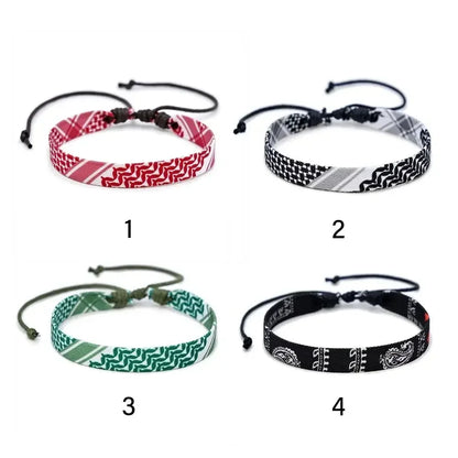 1/4/12Pcs Arabic Scarf Style Woven Bracelet For Women Men Handmade Ethnic Wave Dot Colored Wrap Bracelets Couple Jewelry Gifts