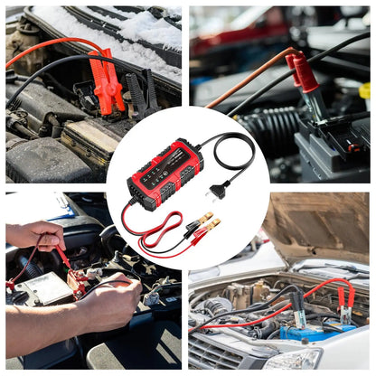Motorcycle Battery Charger 6V/12V Auto Charging Maintainer Trickle Charger for Car Battery for Boat RV Truck Lawn Mower Golf