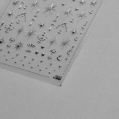 Bronzing Nails Sticker Ice Transparent Star Back Adhesive Nail Art Stickers Cool Five-pointed Star Manicure Decoration 3D Decals